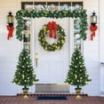 thumbnail image 3 of Costway 4pcs Pre-lit Christmas Decoration Set w/ Garland Wreath & Entrance Trees, 3 of 12