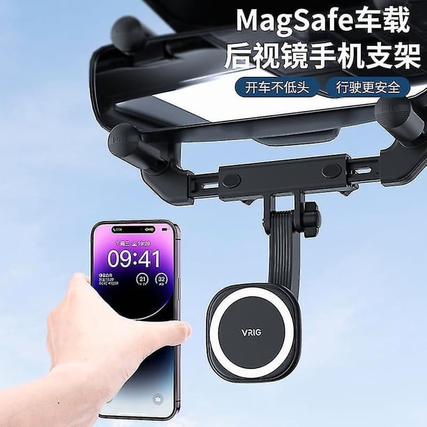 Magnetic Car Rearview Mirror Phone Holder for Magsafe Car Mount, 720 Rotatable Magnetic Car Rearview Mirror Phone Mount