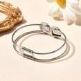 thumbnail image 2 of 201 Stainless Steel Bangles for Women Flat Round with Saint Benedict & Stainless Steel Color 1/2 inch(1.2cm) Inner Diameter 1-3/4 inch x 2-1/2 inch, 2 of 5