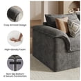 thumbnail image 5 of COPIAE 110" Luxury Oversized Couch, Boneless 3 Seater Sofa with Extra Deep Seat, Upholstered Floor Couches for Living Room, Apartment, Office, No Assembly Required, Dark Gray, 5 of 10