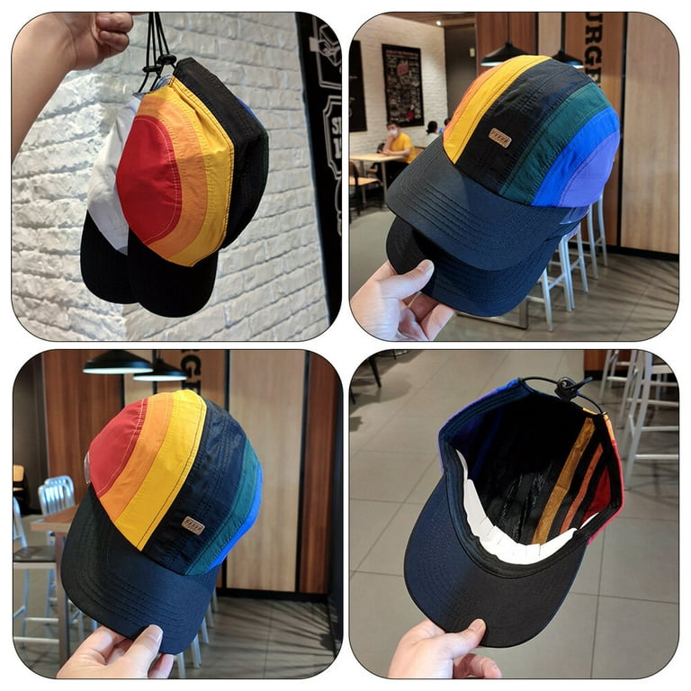 Nish 4 Count Rainbow Hat Caps Lgbt Baseball Mens Trucker Hats Cotton Outdoor Sunproof Men's Bonnet for Man, Size: One size, Other