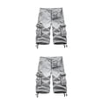 thumbnail image 2 of Sonducket Pantalones cortos de carga Pantalones casuales Hombre Traje Mano de obra al aire libre de larga duración de moda Multi bolsillos Blanco-gris treinta 2piezas, 2 of 6
