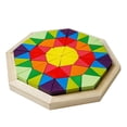 thumbnail image 2 of Rompecabezas de bloques de madera Montessori, juego familiar interactivo, rompecabezas Tangram lógico, rompecabezas para guardería preescolar, 2 of 9