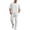 White, variant on Migroa Mens 2 Piece Sweatsuit Set Short Sleeve Sweatshirt Jogging Sweatpants Tracksuits Outfits T Shirts And Loose Pants Summer Textured Suits Black L