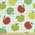 thumbnail image 2 of Ambesonne Fruit Fabric by the Yard Upholstery, Simplistic Repetitive Apples, 3 Yards, Vermilion Mustard, 2 of 5