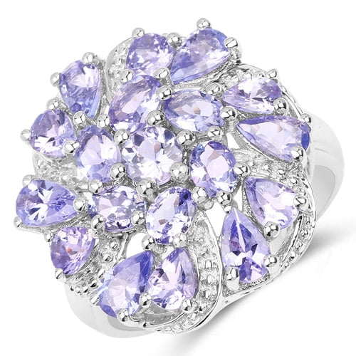 3.35 ct. Genuine Tanzanite Sterling Silver Ring