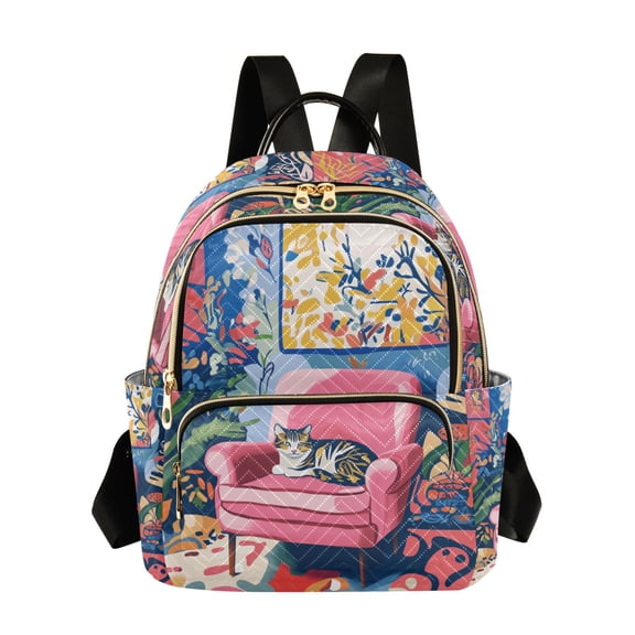FORMRS Mini Backpack Purse for Women Travel Daypack Casual Shoulder Bag, Art Cat