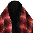 thumbnail image 5 of Fewfanhot Faux Fur Trim Cardigan Plaid Poncho Cape, Open Front Warm Reversible Wrap Shawl Coat for Fall Winter, 5 of 5