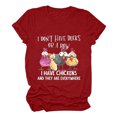 thumbnail image 2 of ICHUANYI Clearance Womens Work Tops Short Sleeve Out Blouse Farmer Funny Letter Print Shirt T-Shirt Tops(Red, XL) ICHUANYI WER2023081017461, 2 of 7