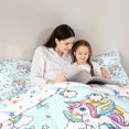 thumbnail image 4 of Feelyou Magic Unicorn Bedding Comforter Set 7-Piece, Cartoon Rainbow King Bedding Sets, Princess Bowknot Bed Sheets, Microfiber Bedroom Decor, 4 of 7