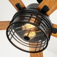 thumbnail image 2 of 52 inch Ceiling Fan with Caged Light and Remote, Dual Finish Blades, 2 of 8