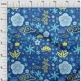 thumbnail image 3 of oneOone Georgette Viscose Blue Fabric Asian Japanese Craft Projects Decor Fabric Printed By The Yard 42 Inch Wide, 3 of 4
