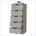 thumbnail image 5 of Dressers | Dillon 5-Drawer Narrow Tall Chest, Concrete Gray | Engineered Wood, 5 of 7