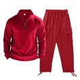 thumbnail image 3 of Dovford Men's Tracksuit 2 Piece Quarter Zip Sweatsuit Sets Casual Athletic Running Jogging Suits Spring 2025, 3 of 6