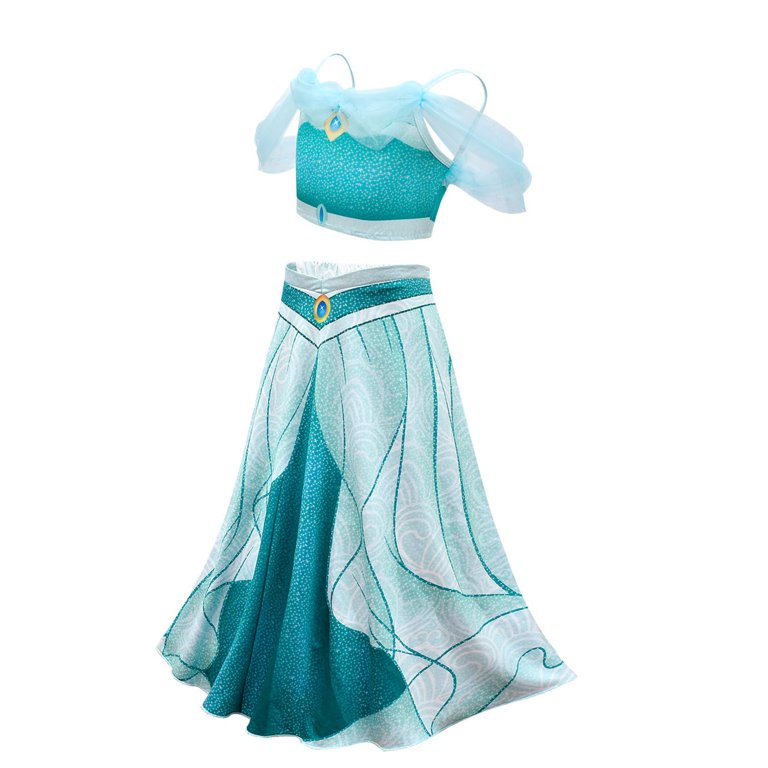 Girls Princess Dress Up Outfits Aladdin Jasmine Halloween Cosplay Fancy  Dress - Walmart.com