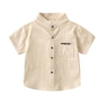 thumbnail image 3 of YUEHUA boys medium shirts Boys Casual Shirt Short Sleeve Fashion Solid Color Top For Toddler Kids Summer Beach School Party Outfit 2 9 Years, 3 of 9