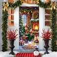 thumbnail image 1 of Housse de Porte de Noël Père Noël Rideau de Porte / Décoration Murale des Fêtes pour Porte d'Entrée / Tissu Polyester Festif Décoration Intérieure Extérieure pour la Maison, 1 of 6