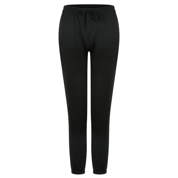 Patlollav Women's Lounge Pants with Pockets Solid Elastic Waist Trousers Long Straight Pants