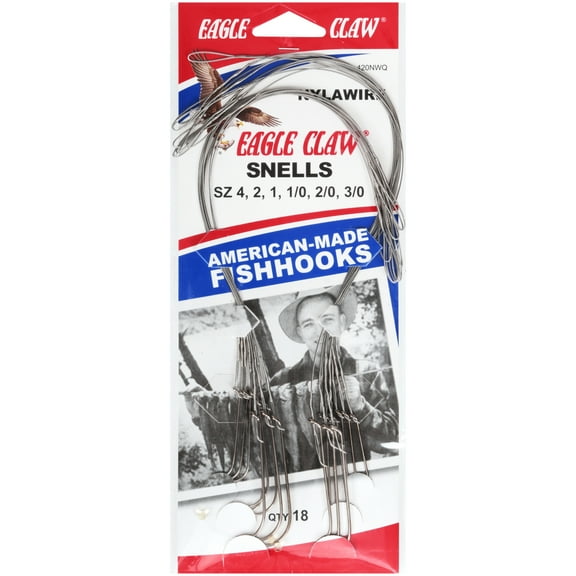 Eagle Claw 420NWQH Nylawire Snells 18" Hook