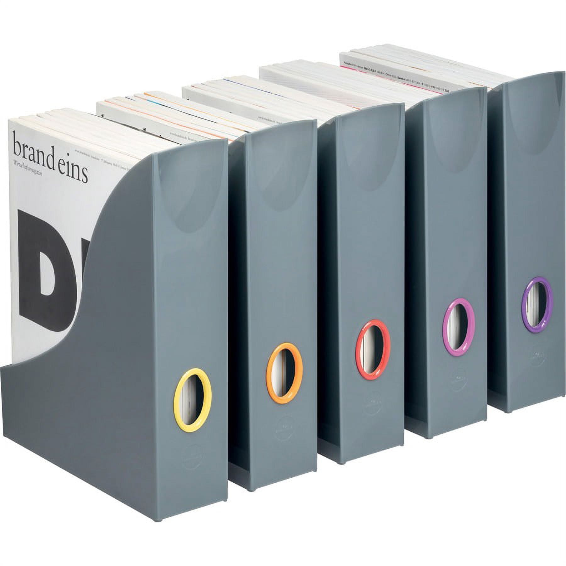 Durable Varicolor Magazine Rack Set, Gray/multicolor - 5 Pack - Gray, Multicolor - 5 / Carton