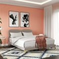 thumbnail image 2 of CosmoLiving by Cosmopolitan Coco Upholstered Bed Frame, Queen, Taupe Velvet, 2 of 18