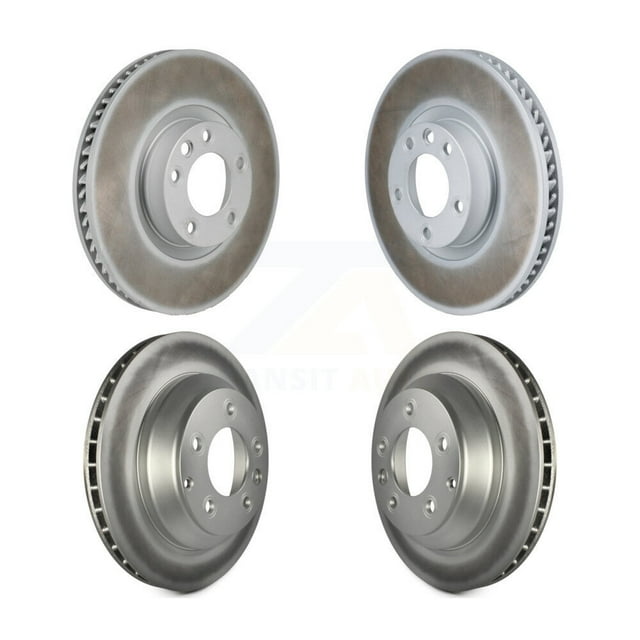 Genius Front Rear Coated Disc Brake Rotors and Hub Assembly Kit for Car Volkswagen Touareg Porsche Cayenne with 360mm Diameter Rotor KG-102046
