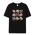 thumbnail image 5 of T Shirts for Women Short Sleeve Cotton Crewneck T-Shirt, American Football Leopard Print Bow Tee Tops Casual Basic T-Shirts, XS-5XL Black XS, 5 of 7