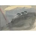 thumbnail image 2 of Barbara Bodichon 24x18 Gold Ornate Framed and Double Matted Museum Art Print Titled - Landscape with Rainbow (1861), 2 of 4