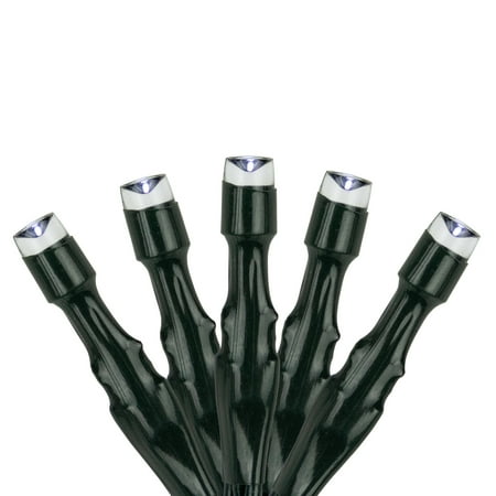 Northlight 200 Count Pure White LED Solar Power Mini Christmas Light Set with Green Wire