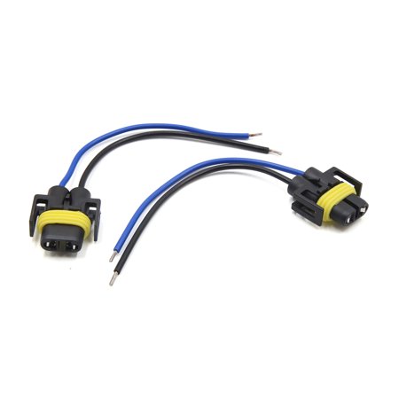 - 2pcs H11 Ceramic Female Headlight Fog Lamp Bulb Socket Adapter Connector for Car