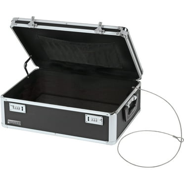 Vaultz Locking Storage Chest/Dorm Storage with Combination Locks, Black, (19in x 6.375in x 13.5in)