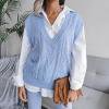 thumbnail image 1 of Débardeurs pour Femmes Athletic Works Pull Tricoté Uni Col en V Mode Décontractée Sans Manches Veste Manteau, 1 of 7