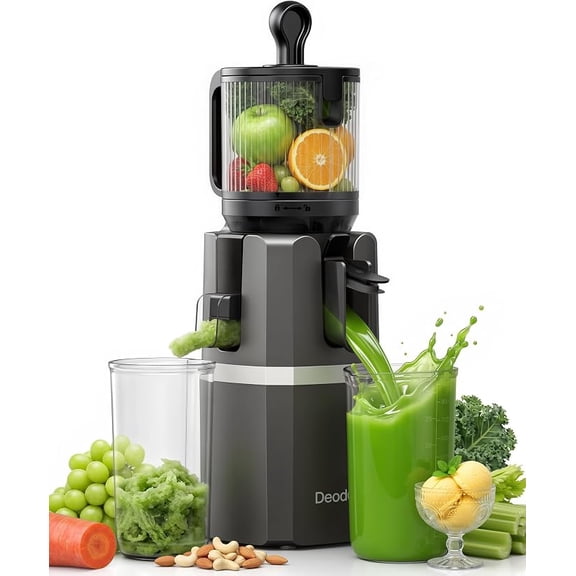 Juicer Machines, Cold Press Juicer, Slow Masticating Juicer, 3-in-1 for Juice, Sorbet & Nut Milk, 4.7" Large Feed Chute, High Juice Yield, Easy to Clean, Whole Fruits & Vegetables Extractor