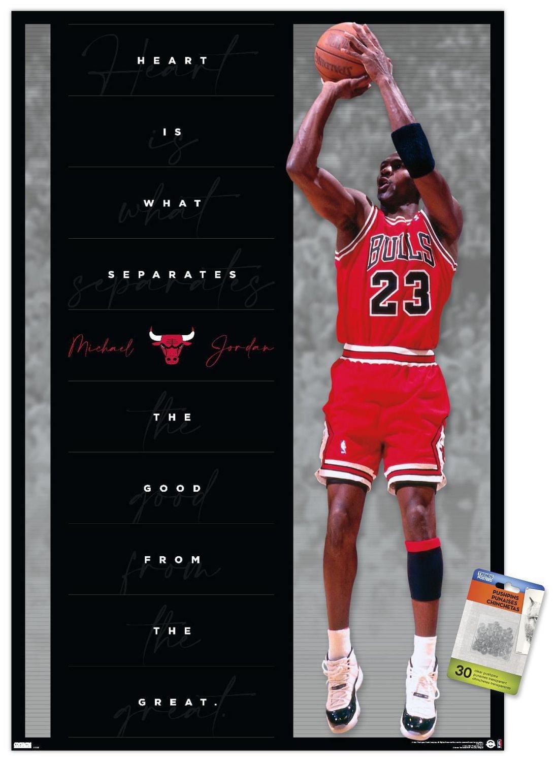 Michael Jordan - Heart Wall Poster, 22.375" x 34"