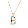 thumbnail image 1 of Collares de mujer - Letra inglesa B Collar colgante con incrustaciones de piedras preciosas de colores Cadena de clavícula Joyería de mujer Feliz Sencillez, 1 of 4
