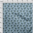 thumbnail image 2 of oneOone Cotton Poplin Grayish Blue Fabric Leaves & Flower Floral Quilting Supplies Print Sewing Fabric By The Yard 56 Inch Wide, 2 of 4