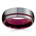 thumbnail image 2 of Purple Tungsten Wedding Band Gray Tungsten Ring Anniversary Ring Men and Women Engagement Ring Comfort Fit Wedding Band, 2 of 2