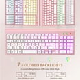 thumbnail image 4 of Wireless Keyboard and Mouse Combo - Quiet Backlit Keyboard with RGB Mouse, Rechargeable, Slim, Sleep Mode for Windows, Mac, Laptop - Rose Gold-Wagpak, 4 of 6