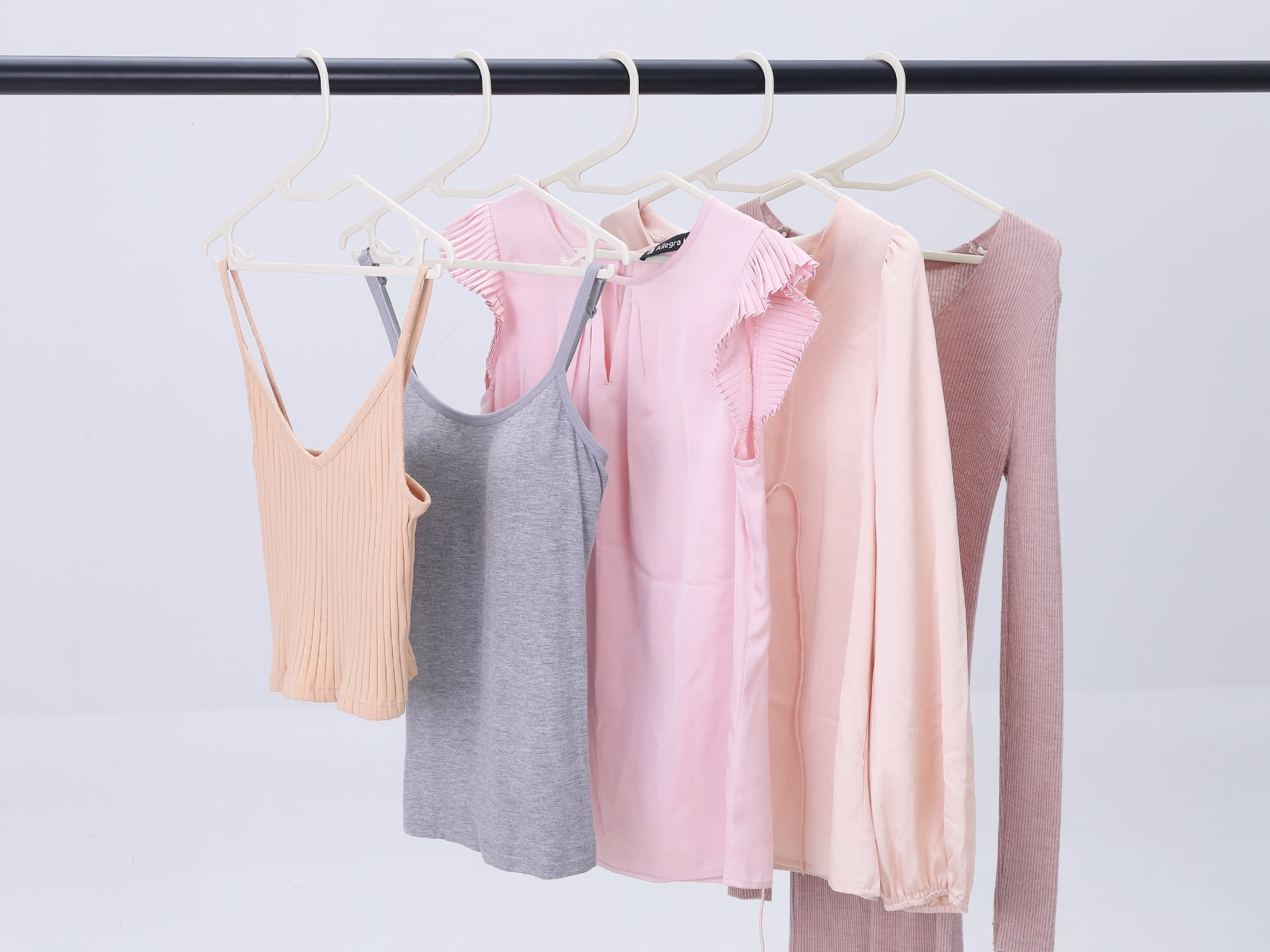 Unique Bargains Plastic Pants Hangers with Non-Slip Hook 10 Pcs Gray