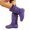 Purple, variant on Women's Slip on Mid Calf Boots, Plus Size Suede Belt Buckle Round Toe Casual Boots with Breathable Lining and Cushion Sole, Trendy Footwear for Everyday Wear