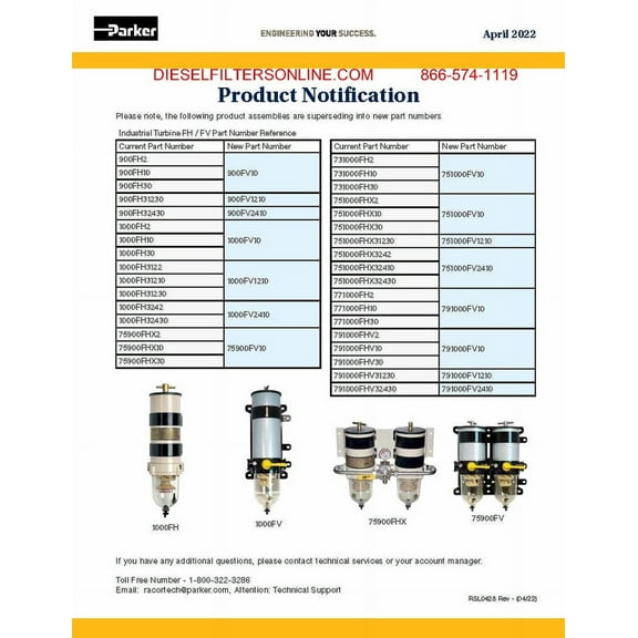 [900VMA10]Parker Racor marine fuel filter/water separator(10 micron)