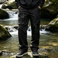 thumbnail image 6 of Cmfcve Water Repellent Cargo Pants for Men Drawstring Waist Casual Pants Straight Leg Hiking Pants, 6 of 7