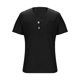 thumbnail image 3 of Eres Más Que una Camisa de Puntuación de Prueba Casual de Color Sólido con Cuello en V de los Hombres, Blusa de Manga Corta de Bolsillo de Botón para Uso Diario, 3 of 5