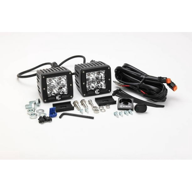 Kc Hilites 3 C Series C3 Led Spot With Amber Led System Pair Pack 315 Walmart Com Walmart Com