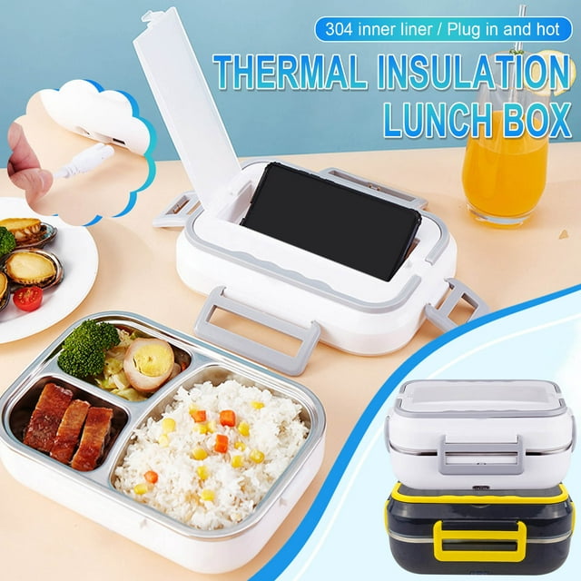 Vaidha 40W Lunch Box Food Heated 12V 110V Fast Food Warmer Heater For Car/Truck/Home Portable Food Heating Boxes With 1.2L 304 Container