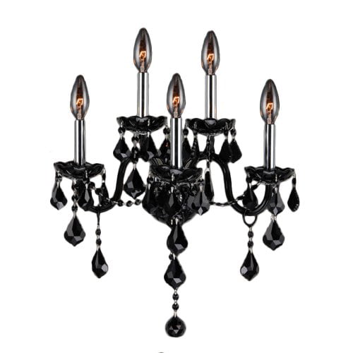 Worldwide Lighting Provence Collection 3 Light Chrome Finish and  Chrome Crystal Wall Sconce 13 W x 18 H Medium Two 2 Tier