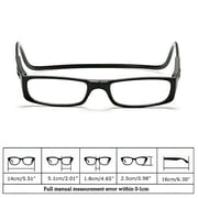 GJX 2026 New Reading Glasses Hanging Folding Magnetic Front Click Connect Neck Readers Lightweight Eyeglasses for Men and Women