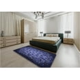 thumbnail image 5 of Ahgly Company Machine Washable Indoor Square Transitional Night Blue Area Rugs, 3' Square, 5 of 7