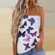 thumbnail image 2 of Playeras,Blusas y Tops,Ropa para Mujer Damas Camisetas Mujeres Pringting sin tirantes Bandeau Tank Casual sin mangas verano vacaciones suelta vacaciones Top camisa blusa mujeres Top (Purple, M), 2 of 5