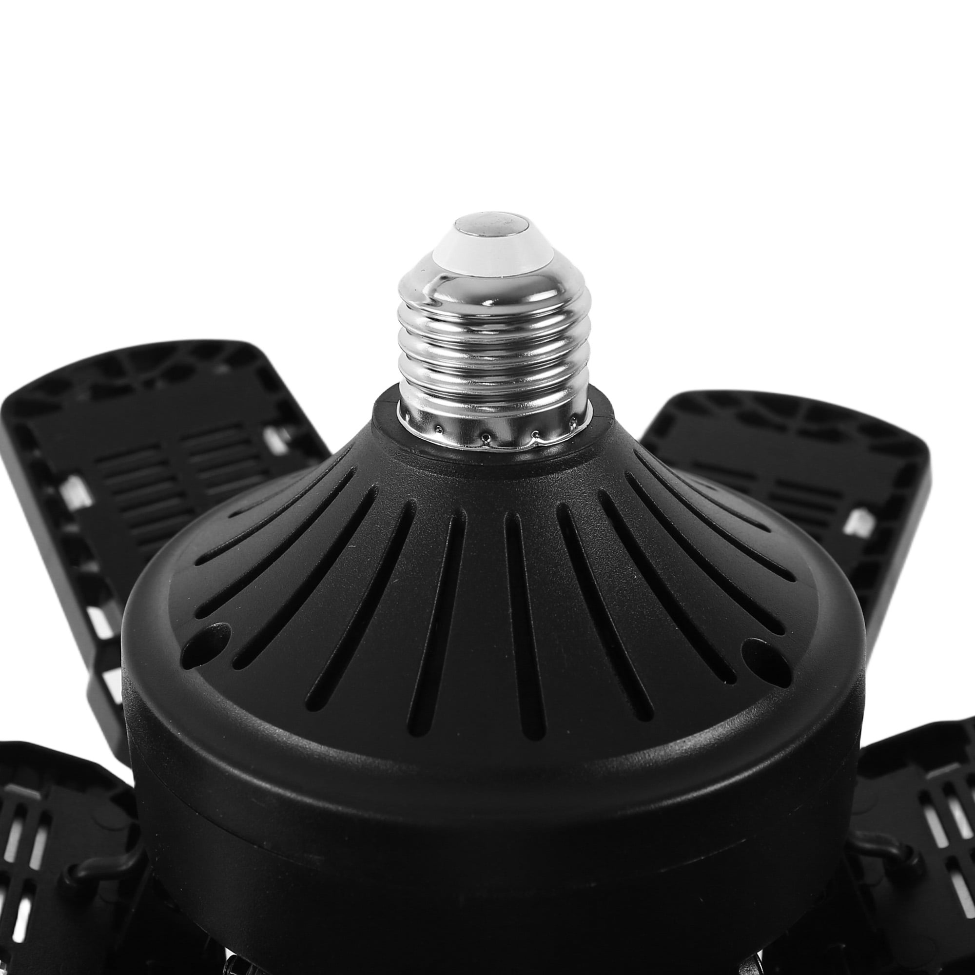 YANSUN 11 in 48W Black LED Flush Mount Garage Ceiling Light with 6 Foldable Adjustable Panels for Basement, Garage, Workshop, Utility Room